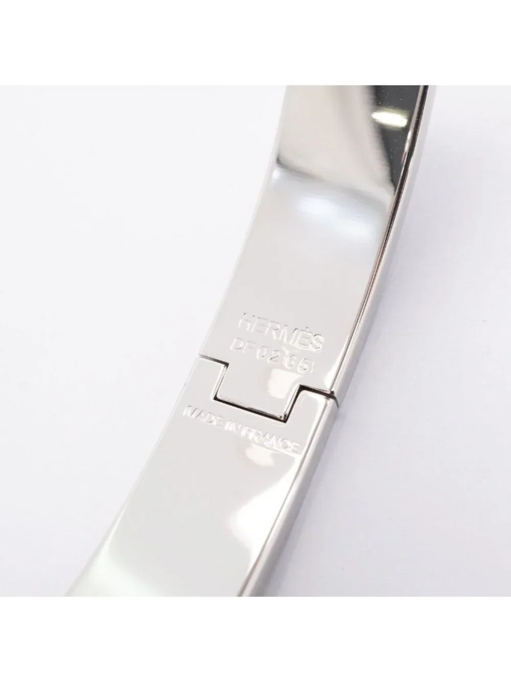Hermes Bangle Clic HH Metal Silver Gray Bracelet
